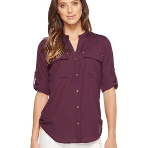 Calvin Klein Roll-sleeve Blouse